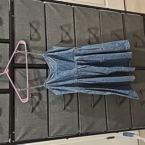 Denim polka dot dress